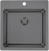 Фото товара: ALVEUS PURE MONARCH 30 new ANTHRACITE FS, мойка, нержавеющая сталь (с выпуском без сифона)