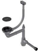 Фото товара: Omoikiri WK-1C-GB Арматура для одночашевых моек с прямоугольным переливом, графит
