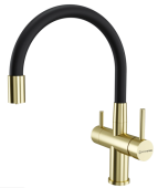Фото товара: KUCHENSTERN WURM-FE, смеситель, нержавеющая сталь, золото