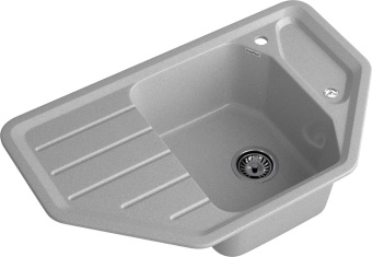 Детальное фото товара: GranFest CORNER GF-C-800 E, мойка, мрамор, серый