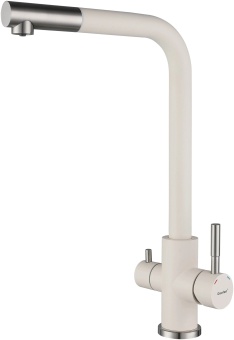 Детальное фото товара: GranFest GF-Z-5421, смеситель, гранит, белый