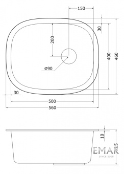 Детальное фото товара: Emar EMQ-1560.P, мойка, гранит, алмаз