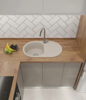 Детальное фото товара: GranFest GF-SMART 685 L, мойка, мрамор, бежевый