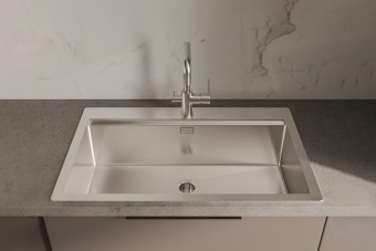 Детальное фото товара: Rivelato RINOX 8050 INOX, мойка, нержавеющая сталь