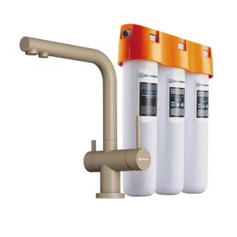 Детальное фото товара: Omoikiri Nagano-BL-P, смеситель, гранит, черный + Pure drop Lite