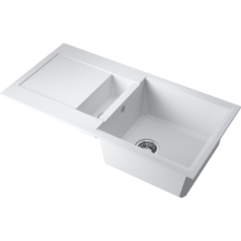Детальное фото товара: Omoikiri Sakaime 86-2-WH, мойка, гранит, белый