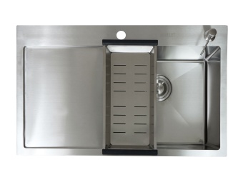 Детальное фото товара: AMALET 7848R-STR-ST, мойка, нержавеющая сталь, сатин
