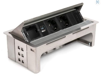 Детальное фото товара: ASA VersaHit, 2 эл. розетки, 2 USB зарядки, нержавеющая сталь