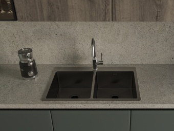 Детальное фото товара: Rivelato RINOX 7450 2В INOX, мойка, нержавеющая сталь