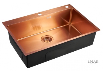 Детальное фото товара: Emar EMB-125A PVD Nano Coppery, мойка, нержавеющая сталь, медь