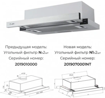Детальное фото товара: LEX HUBBLE 2M 600 INOX