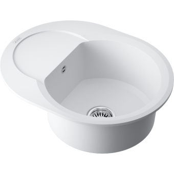 Детальное фото товара: Omoikiri Sakaime 60E-WH, мойка, гранит, белый