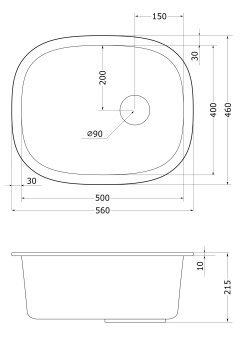 Детальное фото товара: Emar EMQ-1560.P, мойка, гранит, морион