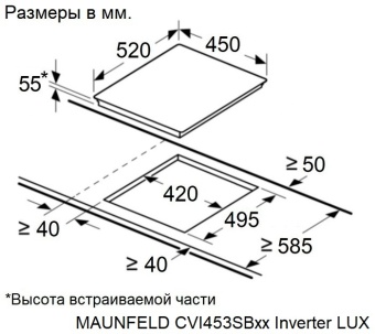 Детальное фото товара: Maunfeld CVI453SBWH LUX Inverter
