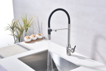 Детальное фото товара: Paulmark Magneto One, смеситель, брашированная сталь