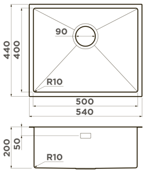 Детальное фото товара: Omoikiri Taki 54-U/IF-IN Microdecor, мойка, нержавеющая сталь