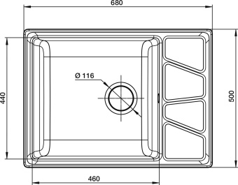 Детальное фото товара: GranFest VERTEX GF-V-680L, мойка, мрамор, серый