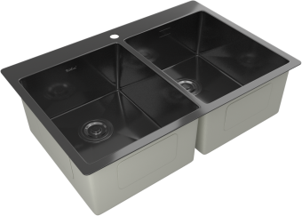 Детальное фото товара: Rivelato RINOX 7450 2В INOX, мойка, нержавеющая сталь