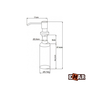 Детальное фото товара: Emar ЕД-401D.PVD Coppery, дозатор для моющего средства, медь