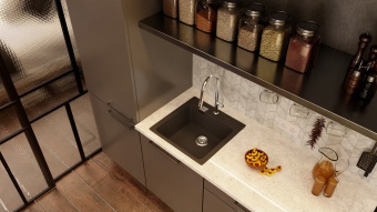 Детальное фото товара: Rivelato RAUM RM-50 antracite, мойка, гранит, антрацит