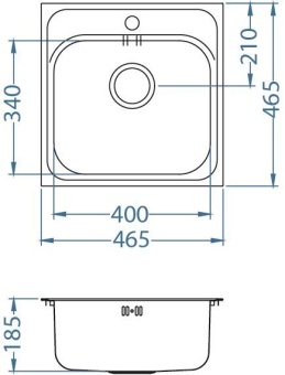 Детальное фото товара: ALVEUS BASIC 140 NAT-90, мойка, нержавеющая сталь