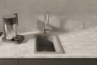 Детальное фото товара: Rivelato BERKANA BK-25 grigio metallizzato, мойка, гранит, серый металлик