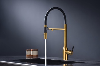 Детальное фото товара: Paulmark Magneto One, смеситель, брашированное золото