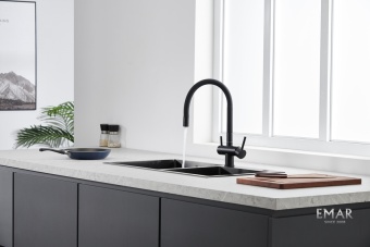 Детальное фото товара: Emar EC-3015 PVD Dark, смеситель, вороненая сталь