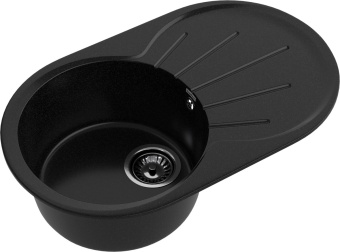 Детальное фото товара: GranFest RONDO GF-R-750 L, мойка, мрамор, черный