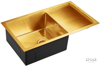 Детальное фото товара: Emar EMB-124 PVD Nano Golden, мойка, нержавеющая сталь, золото