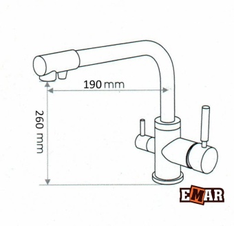 Детальное фото товара: Emar ECB-3003N PVD Coppery , смеситель, медь