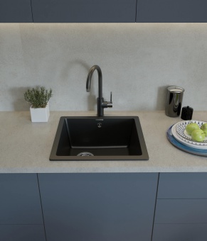 Детальное фото товара: Rivelato BERKANA BK-45 antracite, мойка, гранит, антрацит
