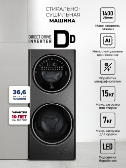 Детальное фото товара: LEX LWM10714LuxIDD стирально-сушильная машина с двумя барабанами