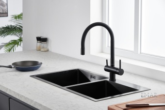 Детальное фото товара: Emar EC-3015 PVD Dark, смеситель, вороненая сталь