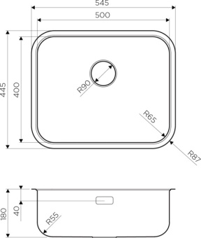 Детальное фото товара: Omoikiri Omi 54-U/IF-IN, мойка, нержавеющая сталь