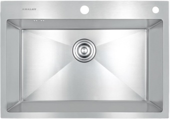 Детальное фото товара: AMALET 6848-PK-ST, мойка, нержавеющая сталь, сатин