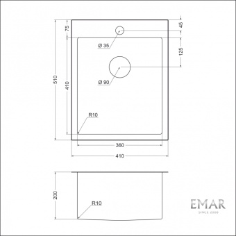 Детальное фото товара: Emar EMB-128A PVD Nano Coppery, мойка, медь