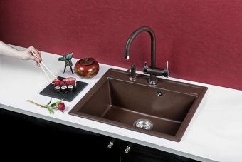 Детальное фото товара: Omoikiri Daisen 60-BL, мойка, гранит, черный