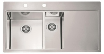 Детальное фото товара: ALVEUS PURE 60L new KMB-90, мойка, нержавеющая сталь, левая (в комплекте с сифоном 1148993)