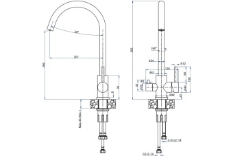 Детальное фото товара: GranFest GF-Z-5420, смеситель, гранит, черный