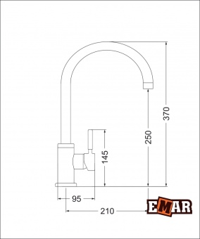 Детальное фото товара: Emar EC-3004, смеситель, хром