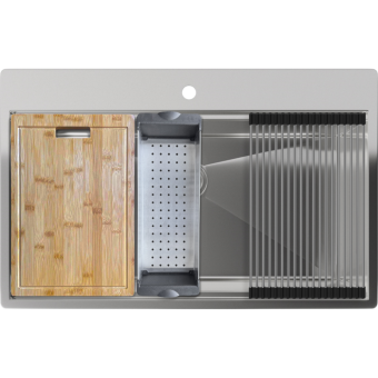 Детальное фото товара: Rivelato RINOX 8050 INOX, мойка, нержавеющая сталь
