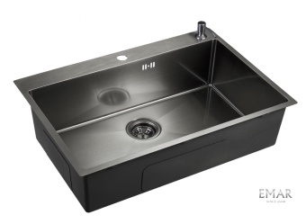 Детальное фото товара: Emar EMB-125A PVD Nano Dark, мойка, вороненая сталь