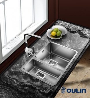 Детальное фото товара: Oulin OL-0369L, мойка, нержавеющая сталь сатин