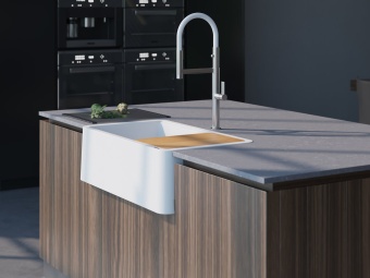 Детальное фото товара: Omoikiri Tarento 83-BL, мойка, гранит, черный