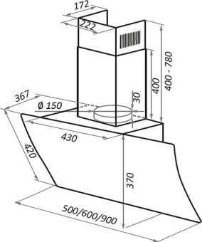 Детальное фото товара: Maunfeld SKY STAR CHEF 90 Glass Black
