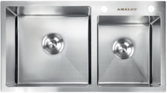 Детальное фото товара: AMALET 7848/1,5-STR-ST, мойка, нержавеющая сталь, сатин