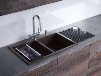 Детальное фото товара: Omoikiri Akita-S-LG, смеситель, светлое золото
