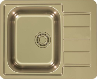 Детальное фото товара: ALVEUS LINE MONARCH 110 GOLD, мойка, нерж.сталь, золото ( в комплекте с выпуском и сифоном)