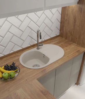 Детальное фото товара: GranFest GF-SMART 685 L, мойка, мрамор, бежевый